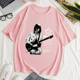 Camiseta Para Mujer De Manga Corta Con Impresion De Eslogan Y Personaje