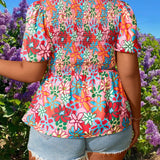 Camisa De Botones Con Estampado Floral De a Grande