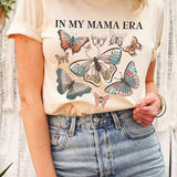 LUNE Camiseta De Manga Corta Con Cuello Redondo Con Lema Impreso De Mariposa Para Mujer