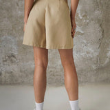 EZwear Shorts de verano para mujer en colores lisos y divididos versatiles