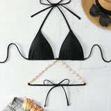 Top De Bikini Triangular Con Decoracion De Conchas