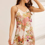 LUVLETTE Vestido Con Tirantes De Estampado Floral De Satin