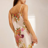 LUVLETTE Vestido Con Tirantes De Estampado Floral De Satin