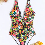 Swim Vcay Traje De Bano De Una Sola Pieza Con Estampado Floral