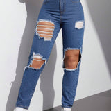 Jeans Para Mujer Con Desgaste