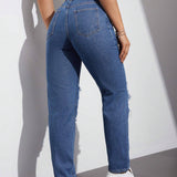 Jeans Para Mujer Con Desgaste