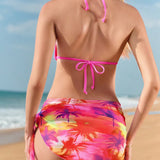Women's Halter Neck Strap Bikini Set