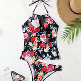 Swim Vcay Conjunto De Traje De Bano Estampado Floral Para Mujer