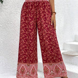 VCAY Pantalones Anchos Flojos De Estampado Floral Para Mujeres En Vacaciones