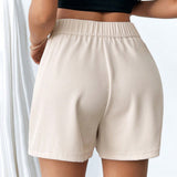Prive Pantalones Cortos Elegantes De Cintura Alta Con Bloques De Color Para Mujer Con Dobladillo Plegable Para El Verano
