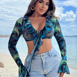 SXY Tops De Playa Acampanado Estilo Boho Para Vacaciones De Verano