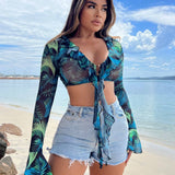 SXY Tops De Playa Acampanado Estilo Boho Para Vacaciones De Verano