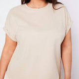 BASICS Plus Size Solid Color Batwing Sleeve T-Shirt