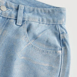 EZwear Jeans Casuales Rectos De Pierna Recta, Cintura Media Y Holgados