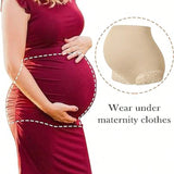 Brasier de maternidad sin costuras de alta calidad con cintura alta, tono de piel, tela transpirable, abertura de pierna de encaje y borde de costura para el embarazo para la madre