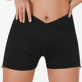 Yefecy Shorts deportivos de fitness de cintura alta y control de abdomen hecho de spandex