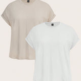 BASICS Plus Size Solid Color Batwing Sleeve T-Shirt
