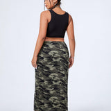 Coolane Women's Plus Size St. Patrick's Day Camouflage Pattern Skirt