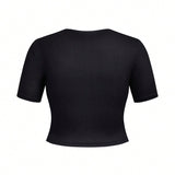 Livia Canto Studio Round-Neck Slim Fit Plus Size Cropped T-Shirt