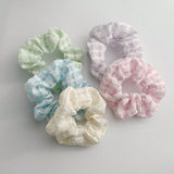 ROMWE Kawaii 1 Pieza Color Al Azar Scrunchie De Pelo Con Lazo Dulce De Gingham Para El Verano