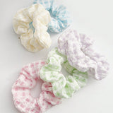 ROMWE Kawaii 1 Pieza Color Al Azar Scrunchie De Pelo Con Lazo Dulce De Gingham Para El Verano