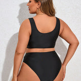 Swim Curve Conjunto De Bikini Talla Grande Con Cuello En V Y Hueco