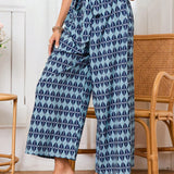 VCAY Pantalones Anchos Para Mujeres Con Estampado Al Azar En Estilo Bohemio