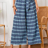 VCAY Pantalones Anchos Para Mujeres Con Estampado Al Azar En Estilo Bohemio