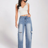 Forever 21 Jeans Desgastados Para Mujer Con Bolsillos