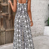 VCAY Sleeveless Jumpsuit With All-Over Print And Wide Shoulder Straps