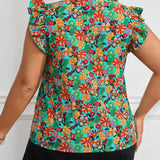 Clasi Blusa De Manga Voladora Con Estampado Floral De a Grande