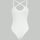 Slayr Mujeres ' Bodysuit De Cuello Halter De Color Solido