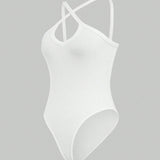 Slayr Mujeres ' Bodysuit De Cuello Halter De Color Solido