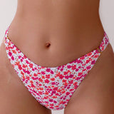 Swim Mod Pantaletas De Bikini Con Estampado De Flores Para Verano, Playa, Piscina