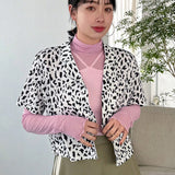FRIFUL Camisa De Manga Corta Con Cuello De Banda Y Estampado Colorido Para Mujeres