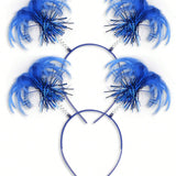 NEW 1 Pieza Diadema De Cola De Caballo Azul Con Plumas, Accesorio De Banda De Cabeza Para Fiestas, Festivales Escolares