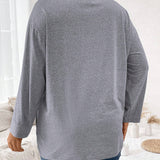 EZwear Camiseta De Gran Tamano Con Cuello En V Y Diseno Minimalista Suelto