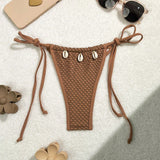 Swim Bikini inferior de concha decorada para mujer, perfecto para las vacaciones de verano en la playa