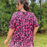 Qutie Camiseta De a Grande Con Estampado De Corazon Y Borlas En El Dobladillo