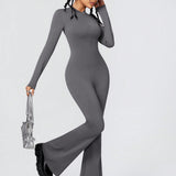 SXY Women's Tight Bodycon Jumpsuit With Wide Leg Pants