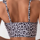 Swim Tankini de cami con estampado de leopardo para mujeres