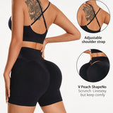 Sport Gameset Conjunto Sin Costuras De Yoga, Deportes, Con Camisola Y Pantalones Cortos De Alta Elasticidad