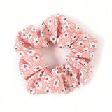 NEW 1 Pieza Scrunchie De Tela Con Estampado Floral Vintage, Anillo Elastico Para El Cabello De Las Mujeres Adecuado Para El Uso Diario, El Trabajo, Actividades Al Aire Libre Y Ocio