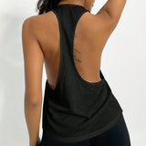 Yoga Basic Camiseta Deportiva Minimalista Sin Espalda Adecuada Para El Ejercicio Diario