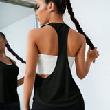 Yoga Basic Camiseta Deportiva Minimalista Sin Espalda Adecuada Para El Ejercicio Diario