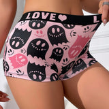 Boxers Con Estampado De Patron De Fantasmas Caricaturizados