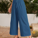 VCAY Pantalones Casuales Para Mujeres Con Cintura Elastica Y Cordon Ajustable Y Corte Holgado
