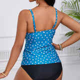 Swim Lushore Conjunto De Tankini Para Mujeres Con Estampado De Lunares, Nudo Giratorio Y Tiras, Traje De Bano De Playa Para El Verano