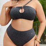 Swim SXY Conjunto de bikini inalambrico con huecos para tallas grandes