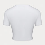 EZwear Camiseta Casual Corta De Mujer Con Estampado De Eslogan De Tendencia Y2k